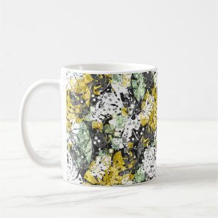 Taza De Café Selva tropical sin fisuras hojas exóticas abstract