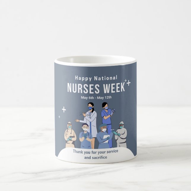 Taza De Café Semana Nacional de Enfermeras de personalizable (Centro)