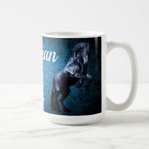 Taza De Café Semental negro frisio/belleza negra, azul del