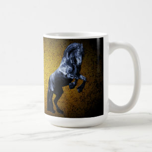 Taza De Café Semental negro frisio/belleza negra, oro del
