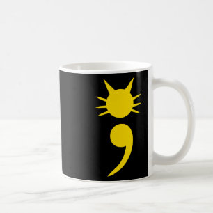 Taza De Café Semicolón de Gato Mayo Mes de Concienciación sobre