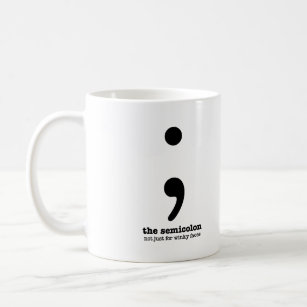Taza De Café Semicolon Grammar Mug
