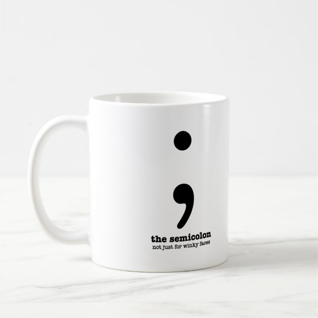 Taza De Café Semicolon Grammar Mug (Izquierda)