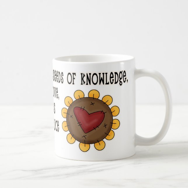 Taza De Café *Semillas de conocimiento con cotización de profes (Derecha)
