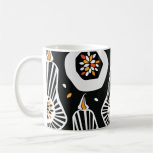 Taza De Café Semillas estilizadas de calabazas: diseño sin inco