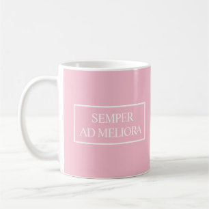 Taza De Café Semper Ad Meliora Latin Cita Rosa