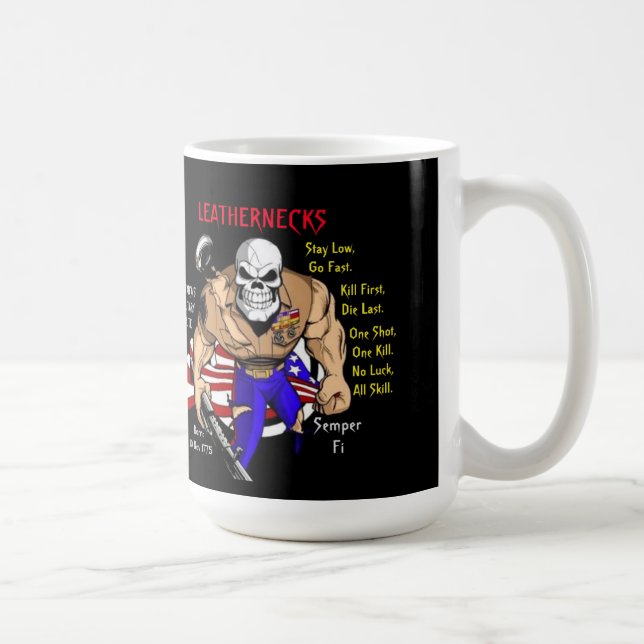 Taza De Café Semper Fi/Cuello de cuero (Derecha)