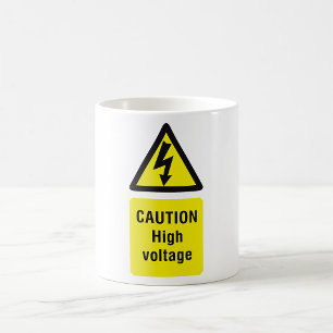 Taza De Café Señal de advertencia de alto voltaje