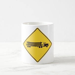 Taza De Café Señal de advertencia de camión maderero Transporte