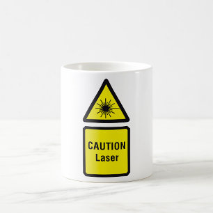 Taza De Café Señal de advertencia de láser de precaución