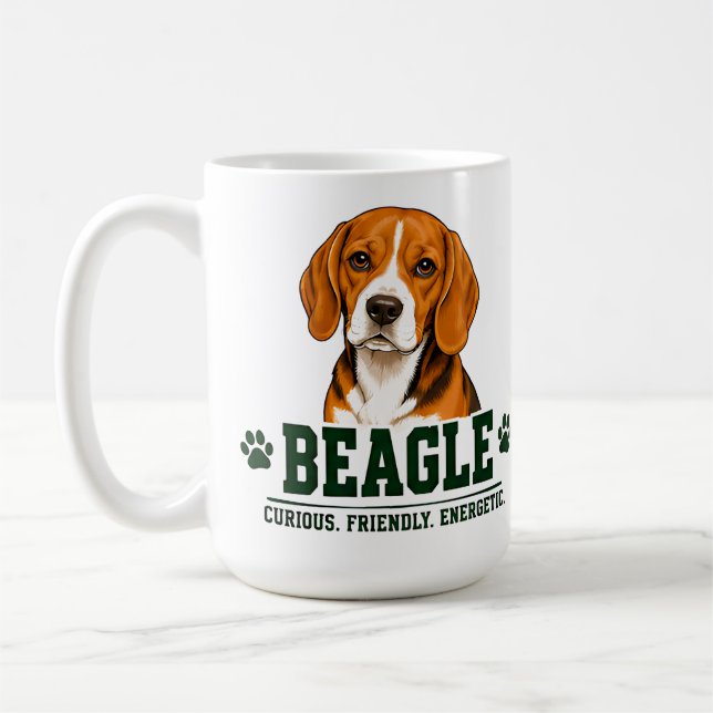 Taza De Café 🐾 Señal de Amante de Beagle 🐾 (Izquierda)