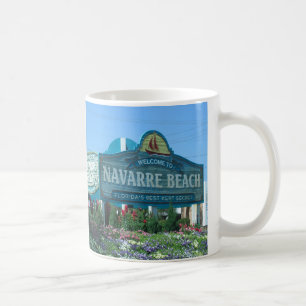 Taza De Café Señal de bienvenida de Navarre Beach Florida