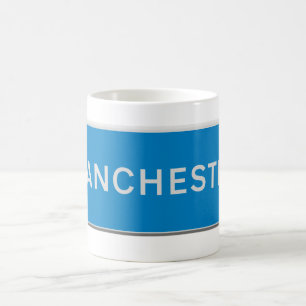 Taza De Café señal de carretera de Mánchester