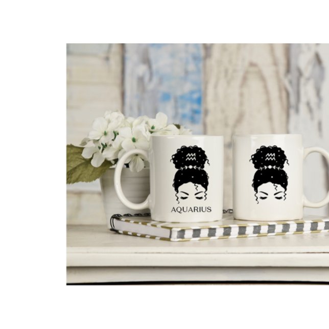 Taza De Café Señal de desorden personalizado de bun zodiac Aqua (Subido por el creador)