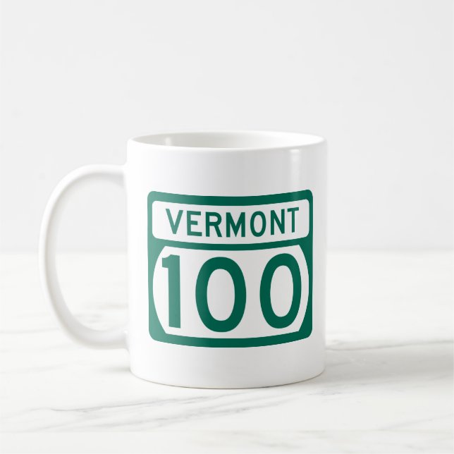 Taza De Café Señal de la ruta Vermont 100 (Izquierda)