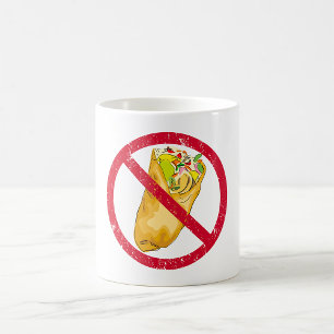 Taza De Café Señal de No se Permiten Burritos Humorística Prohi