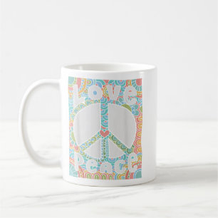 Taza De Café SEÑAL DE PAZ AMOR A LA camiseta 60's 70s Tye Dye H