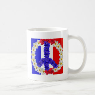 Taza De Café señal de paz de bandera francesa
