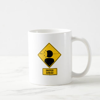 Taza De Café Señal de peligro del francotirador a continuación