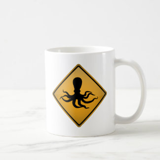 Taza De Café Señal de peligro del pulpo