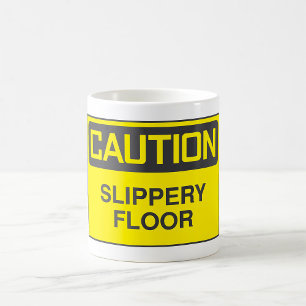 Taza De Café Señal de Piso Resbaloso Advertencia