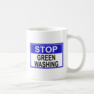 Taza De Café Señal de Stop al Lavado Verde