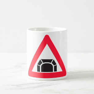 Taza De Café Señal de Tráfico de Advertencia de Túnel Símbolo