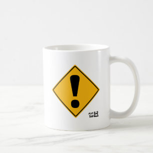 Taza De Café ¡Señal de tráfico del signo de exclamación!