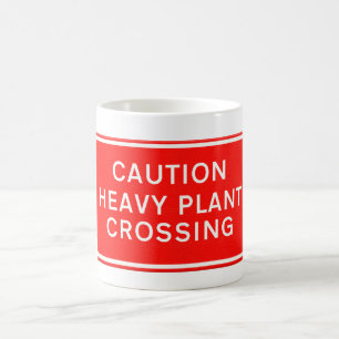 Taza De Café Señal de tráfico - Precaución cruce de planta pesa
