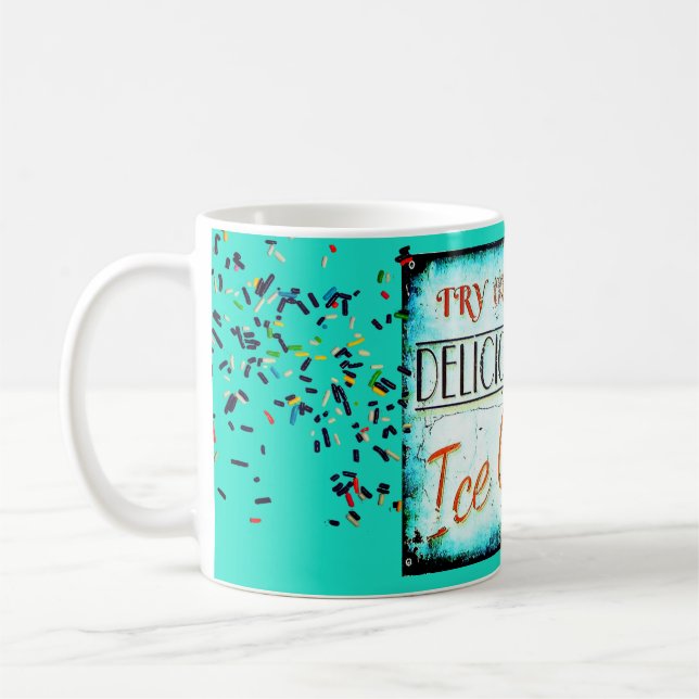 Taza De Café Señal de turquesa de heladería de época (Izquierda)