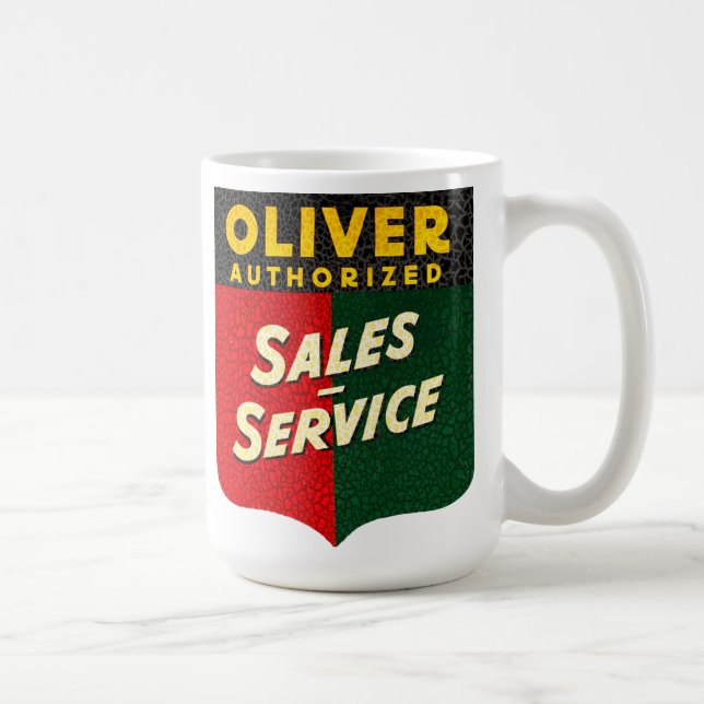 Taza De Café Señal de ventas y servicios de Oliver Tractores (Derecha)