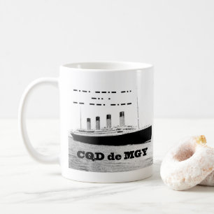 Taza De Café Señal Titanic CQD de MGY de socorro inalámbrico