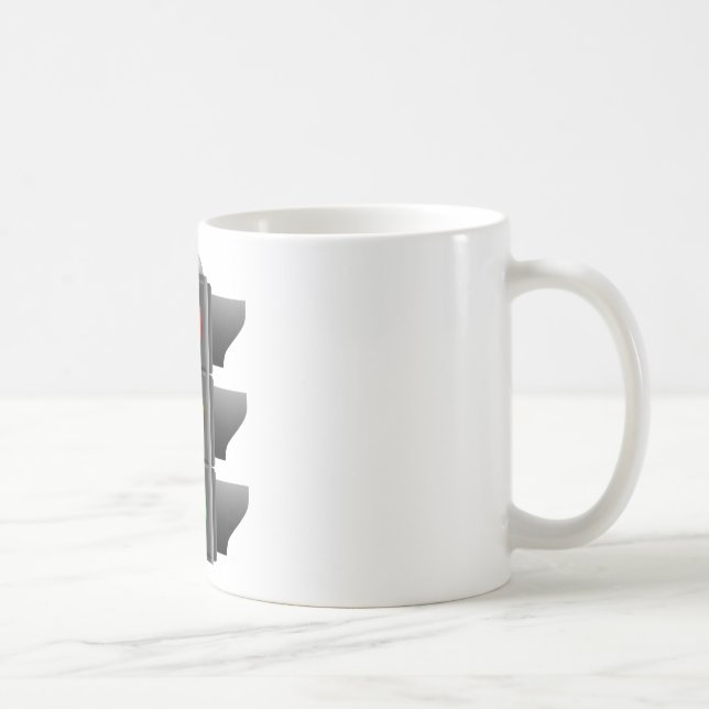 Taza De Café Señal verde amarilla roja de luces de tráfico (Derecha)