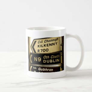 Taza De Café Señales de Carretera de Irlanda