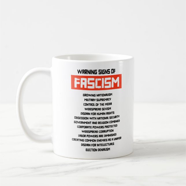 Taza De Café Señales tempranas de advertencia de fascismo (Izquierda)