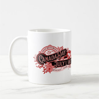 Taza De Café Señalización de vintage del Día de Canadá