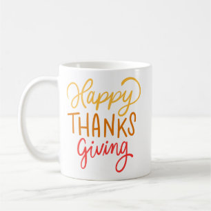 Taza De Café Sencilla calidez otoño con letras rojo amarillo do
