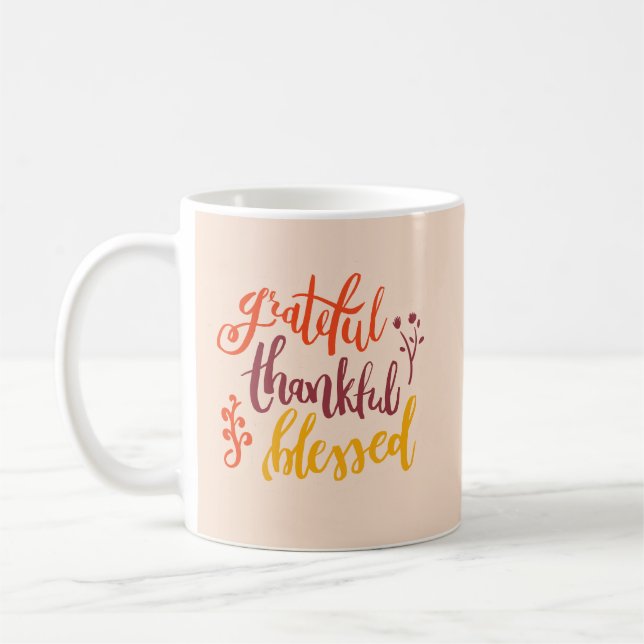 Taza De Café Sencilla Estética Belleza Grfatídica Peach Cálido (Izquierda)