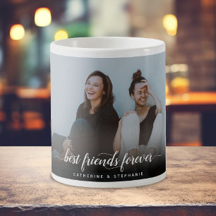 Taza De Café Sencilla foto personalizada de mejores amigos para