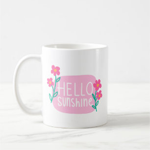 Taza De Café Sencilla Mañana Alegre Sunshine Playful Pink