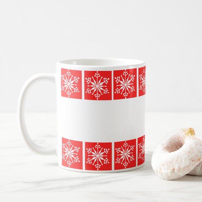 Taza De Café Sencilla Mug Pateada Por Festividades De Snowflake (Con donut)