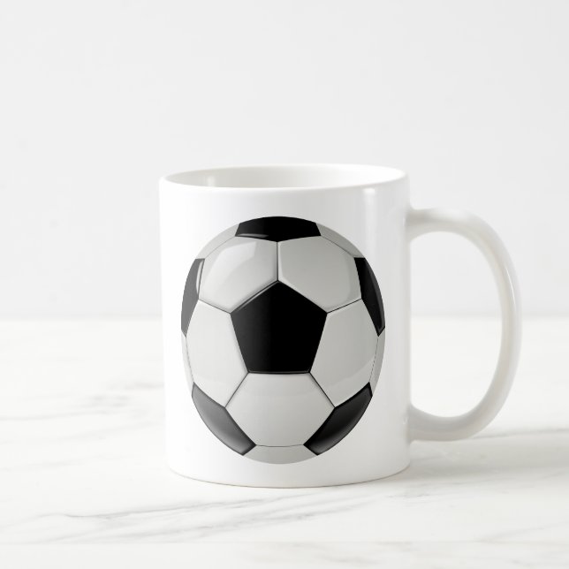 Taza De Café Sencilla pelota negra y blanca (Derecha)