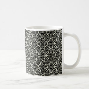 Taza De Café Sencillamente clásica Damask Mug, negro
