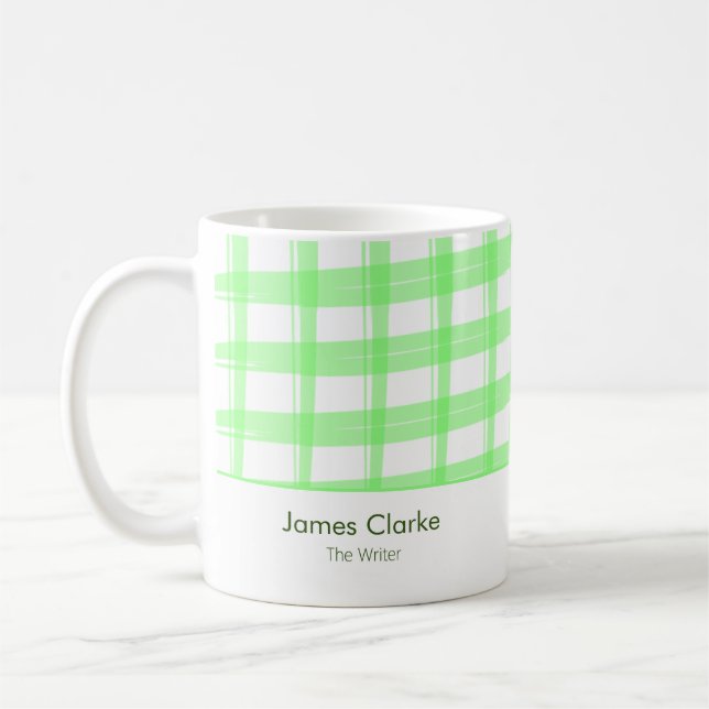 Taza De Café Sencillamente moderno Green Lattice Business Mug (Izquierda)