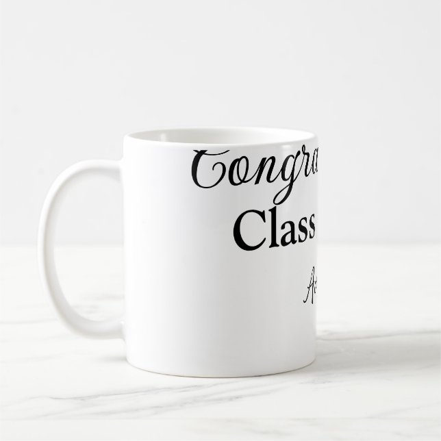 Taza De Café Sencillas felicitaciones por graduación mínima aña (Izquierda)