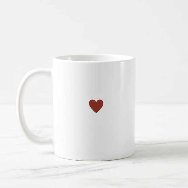 Taza De Café Sencillo corazón Borgoña Maroon Moda mínima modern (Izquierda)