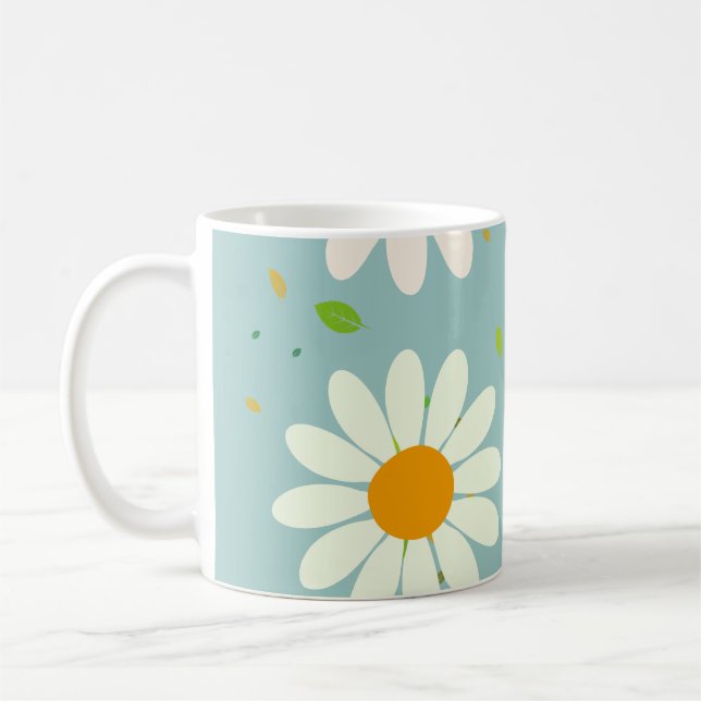 Taza De Café Sencillo Daisy Flowe Patrón floral moda Girly (Izquierda)