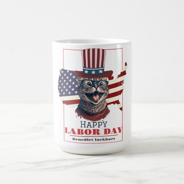 Taza De Café Sencillo Día del Trabajo Elegante con bandera de E (Centro)