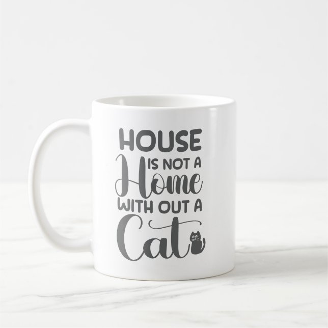 Taza De Café Sencillo Gato Adorable Moderno Negrita Amor Confor (Izquierda)