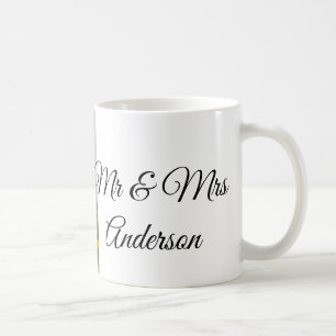 Taza De Café Sencillo minimalista señor y señora añadir su nomb